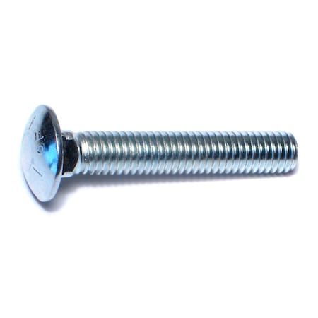 Midwest Fastener Carriage Bolt, Square Neck, 16 (Coarse), 2-1/4 in L, Steel, Zinc Plated, 50 PK 07503